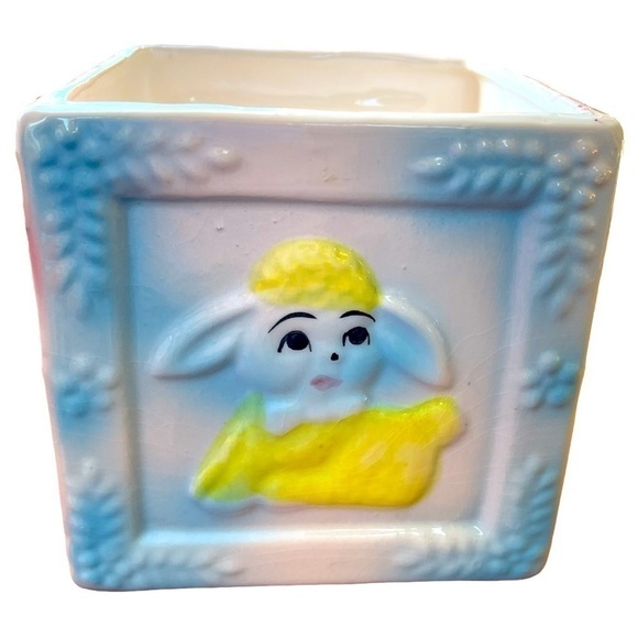 ADORABLE Set Of 2 Vintage Planter, Nursery Blocks, Nancy Pew, Made In Taiwan - Picture 3 of 10